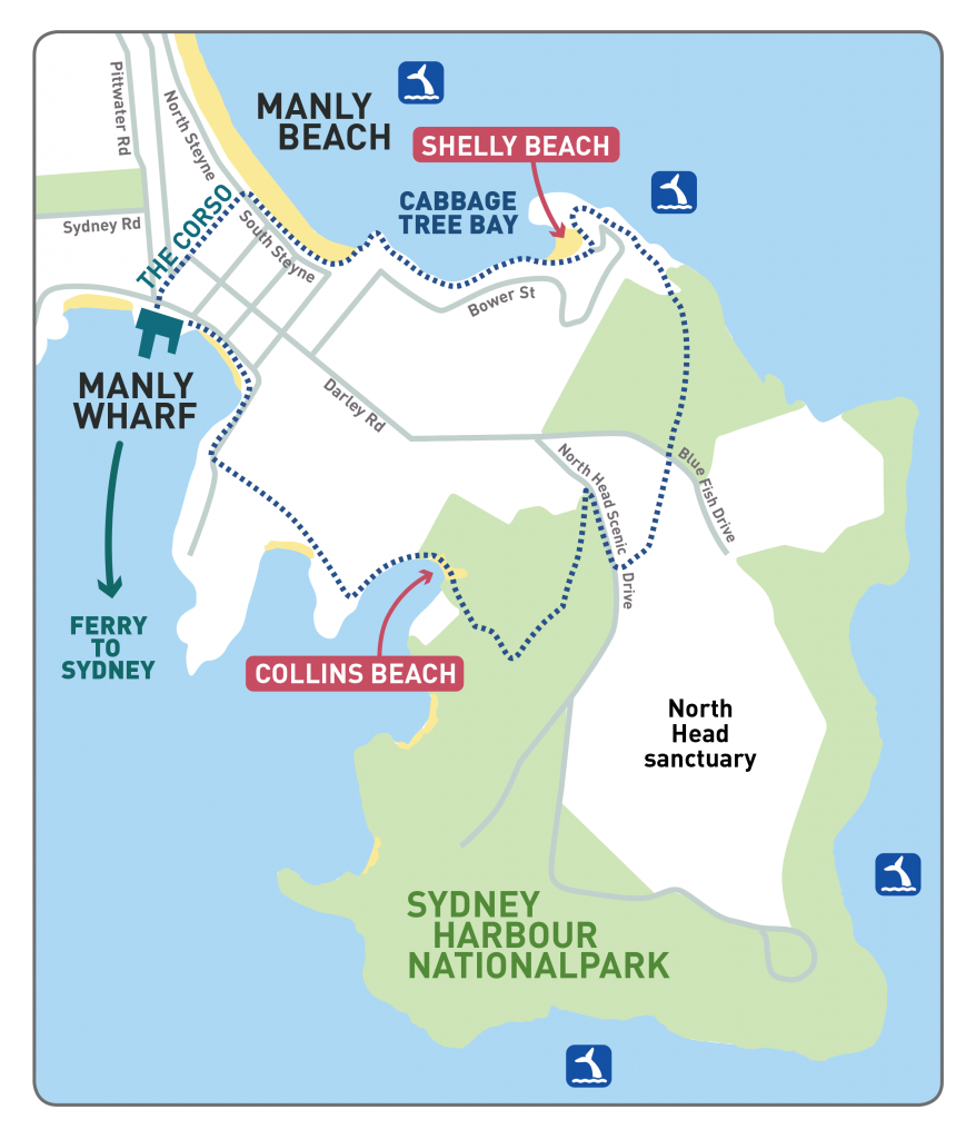 ECOTREASURES North head Map - ECOTREASURES Manly Snorkel Tour