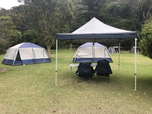 basin campground campsite set up service